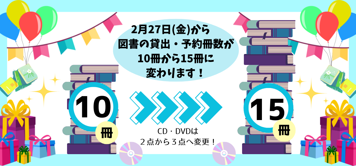 貸出・予約冊数が変わります